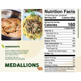 ENSEMBLE™ Plant-Based Meat Alternative – Medallions 3.31 lbs (1.5 kg) | Shelf-Stable | Non-GMO | Soy Free | 100% Vegan | Kosher, Halal