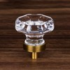 HIEMEY Glass Crystal Dresser Cabinet Knobs Antique Vintage Brass, Octagon