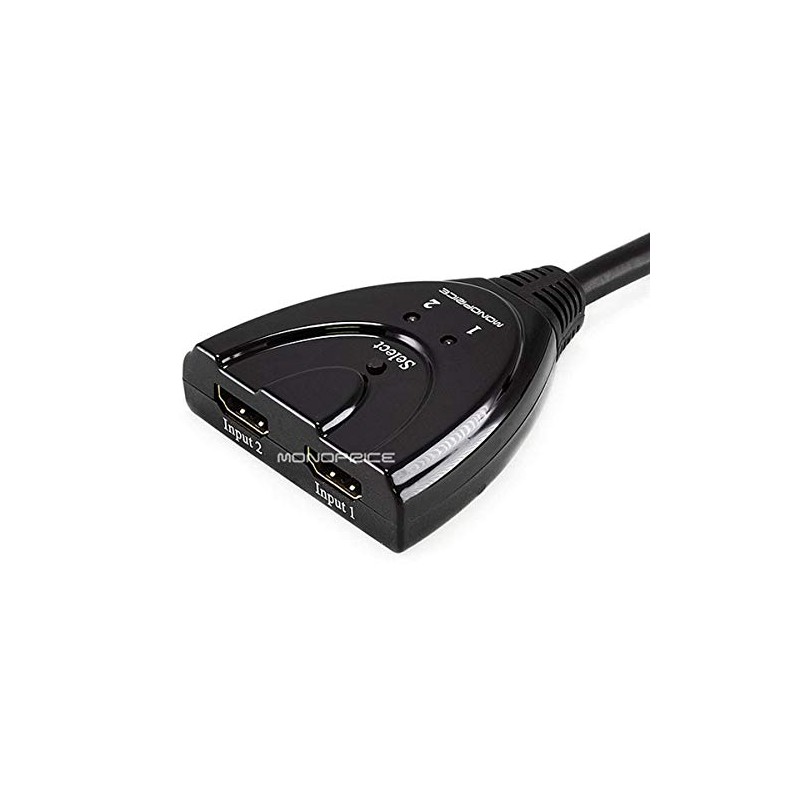 Monoprice Blackbird - 2x1 HDMI 1.4 Switch, Pigtail, HDCP 1.4,