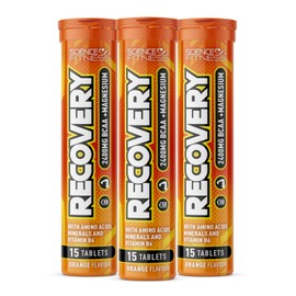 Recovery Effervescent- Orange Flavour | BCAA 2400mg with B6 and Magnesium| 3x15 Tablets| Science Fitness