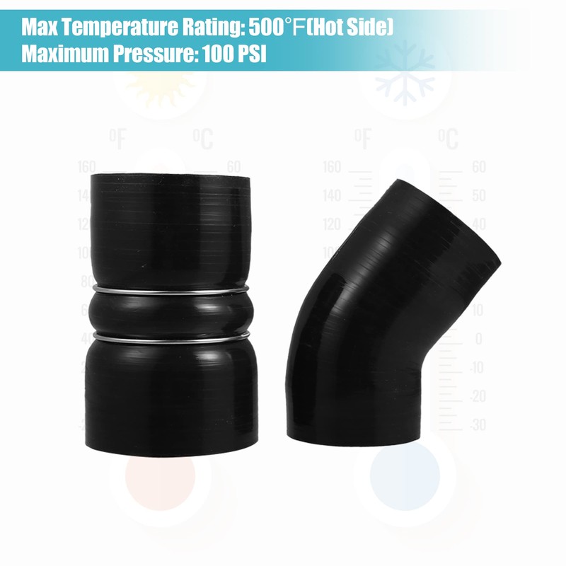 X AUTOHAUX 1 Set Intercooler Hose with T Bolt Clamps
