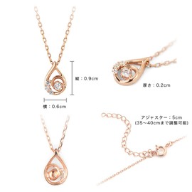 Bloom 0772-0643-0016-0000 Women's Necklace, Silver, Pink Gold Plated, Cubic Zirconia, Drop Motif, Sterling Silver, Cubic Zirconia