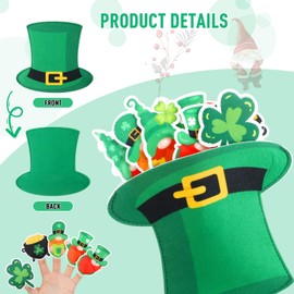 Daifunli 3 Set St. Patrick's Day Finger Puppets Leprechaun Felt Puppets Shamrock Game St. Patrick's Day Gifts Leprechaun Gnome Pot of Gold Rainbow Leprechaun Hat Leprechaun Trap Kit (Leprechaun Hat)