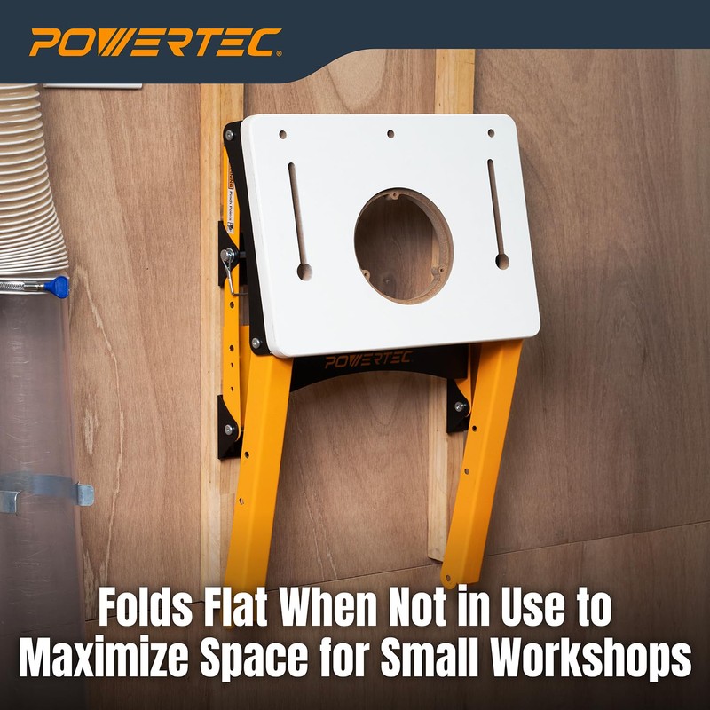 POWERTEC Folding Router Table Stand – Adjustable Height Workstation Base