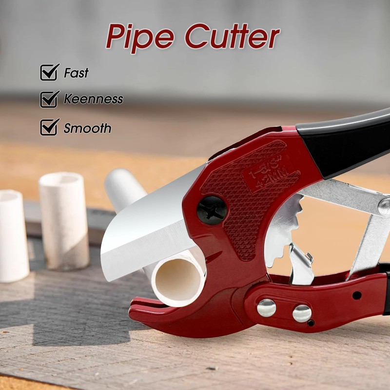42 mm Plastic Pipe Cutter, Heavy Duty Ratchet Type Pipe