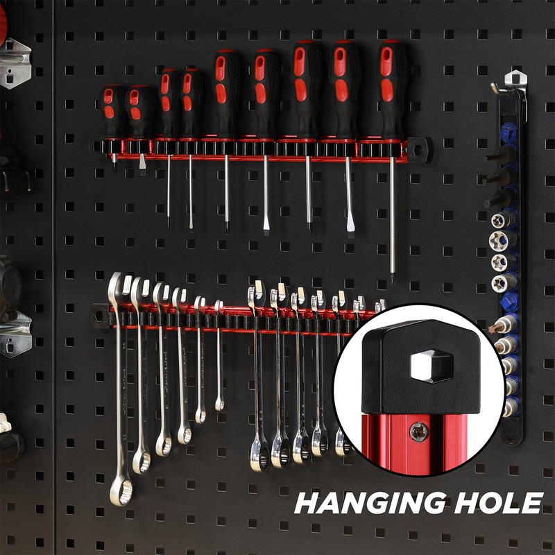 Mayouko Magnetic Screwdriver Wrench Organizer, Aluminum Rail Magnetic Tool Holder,