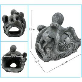 Euiroet Real Octopus Sculpture Gutter Downspout Extender,Garden Statue Ornament,Decor Downspout Diverter,Perfect Rain Diverter for 3"x4" Downspouts, Eco-Friendly Resin,Perfect Outdoor Decor Gift