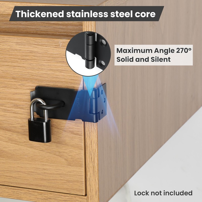 Alise 2pcs Door Locks Hasp Latch,3 Inch SUS 304 Stainless