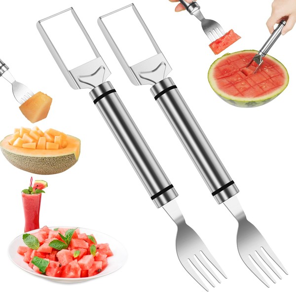 OSDUE Stainless Steel Fruit Slicer, 2 pcs 2 in 1
