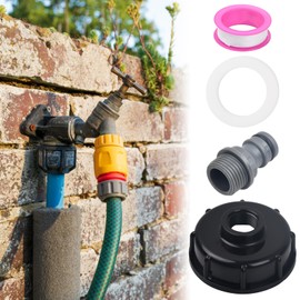 2 Stück IBC Tankdeckel, S60x6 IBC Adapterdeckel, 1/2 Zoll Innengewinde, Flüssigkeitslagerdeckel Adapter, Tankanschluss Kunststoffkappe Innengewinde Anschluss Zubehör für Tank