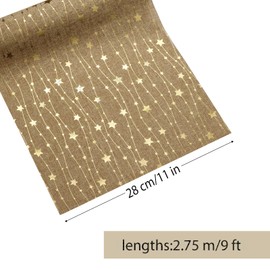 275 x 28 cm Christmas Table Runner Stars Snowflakes Runner Christmas Table Decoration Table Runner for Winter Christmas Table Runner Christmas Decoration (Coffee Brown with Golden Stars)