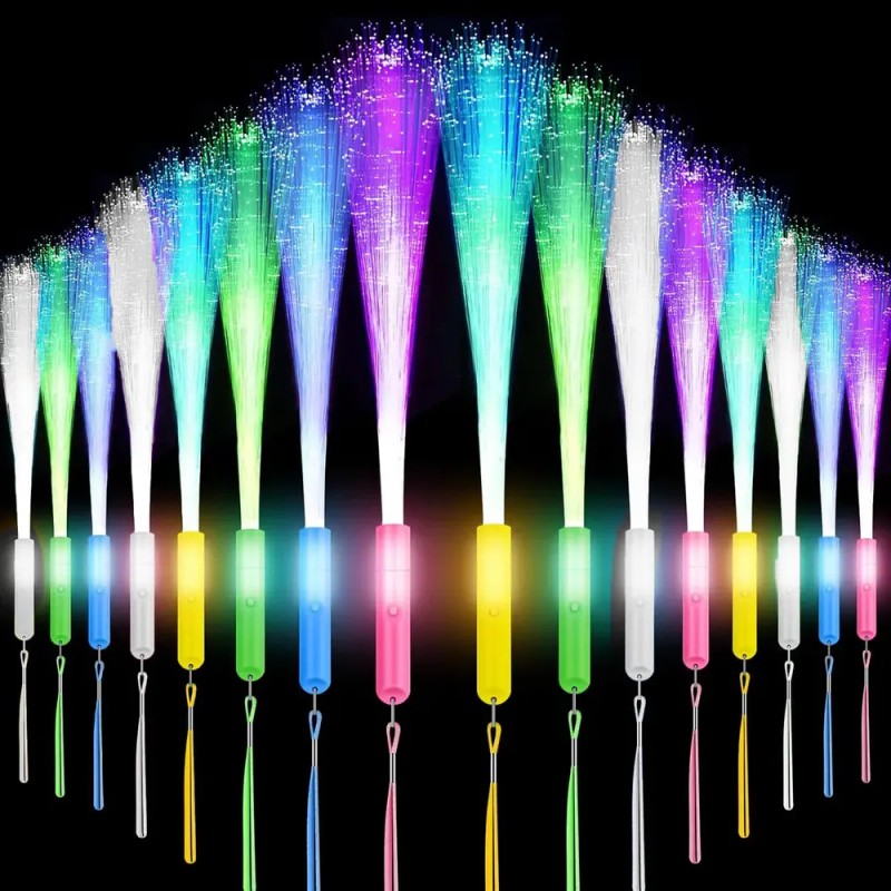 Pack 25 Varitas de Fibra Óptica LED para Eventos y