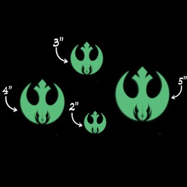 Star Star Inspired Movie Character Space Rebel Jedi Glow in The Dark Sticker Decal for Phone Tablet Laptop Car Truck Window | 3" Sticker | Orange