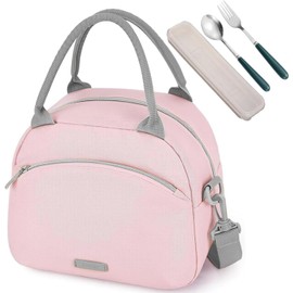 Bolsa del Almuerzo,Lonchera termica para mujer Hombre,Bolsa de almuerzo con aislamiento de gran capacidad tela Oxford A Prueba de Goteo, para Picnic,oficina,Camping (rosa)