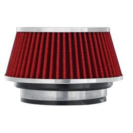 Spectre Performance Universal Clamp-On Air Filter: High Performance,Washable Filter: Round Tapered,3 in/3.5 in/4 in Flange ID,2.625 in (67 mm) H,6 in (152 mm) Base,4.75 in (121 mm) Top,SPE-8162,Red