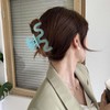 Cybche Large Hair Claw Clips Blue Acrylic Wavy Claw Clips