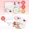 Decorably Thank You Cards with Envelopes & Stickers, Floral-Themed Cards