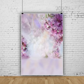 YongFoto 3x5ft Vinyl Photography Backdrop Abstract Watercolor Painting Flowers Blurry Bokeh Photo Background Backdrops for Party Photo Shoots Newborn Adult Kids Baby Photo Portrait Studio Props