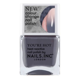 Fun care Nails Inc Thermochromic Polish HEAT REACTIVE ~ YOU'RE HOT THEN YOU'RE COLD is a grey shade that turns to white.
