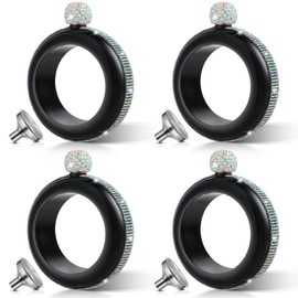4 Set 3.5 oz Creative Bracelet Flask 304 Stainless Steel Bangle Flasks AB Crystal Flasks for Women with Rhinestones Lid Bangle Bracelet Flask Funnel for Party Flask Set (Gold)