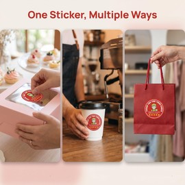500Pcs 2" Thank You for Your Order Stickers, Food Delivery Stickers, 5 Star Review Delivery Labels, Sealing Stickers for Takeout Boxes Food Delivery Accessories Lable