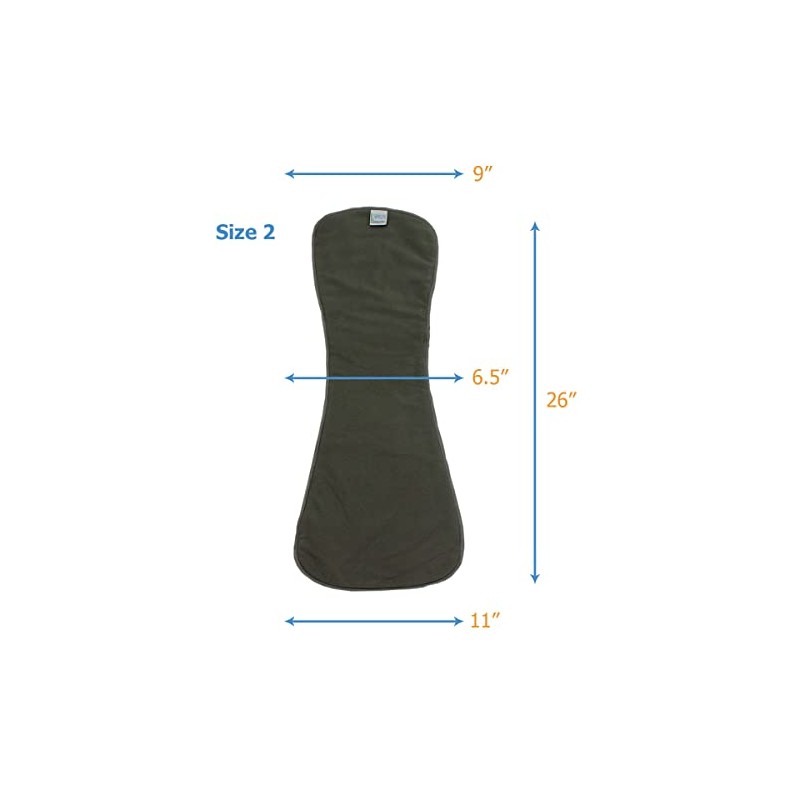 Leak Master Charcoal Fleece Adult Diaper Inserts/Bosters - 3 Pack