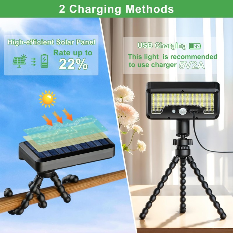 Tryme 92 LED Solar Lights Outdoor with Motion Sensor, Octopus