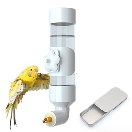 Niwaes Bird Drinker Waterer Parakeet Water Dispenser for Cage Bird Drinking Water Bottle Parrot Automatic Drinking Device for Budgie Cockatiel Lovebirds Canary Finch (10.5oz/300ml)