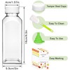 Plastic Juice Bottles with Caps 6 pcs, 12oz Reusable Juice