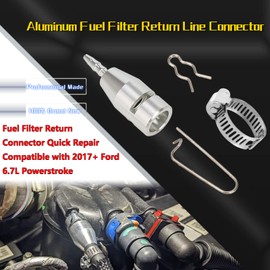 GEATaaT Aluminum 6.7L Powerstroke Fuel Filter Return Line Repair Quick Connector Compatible with Ford F250 F350 F450 F550 2017-2022