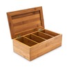 Relaxdays 10018875 Bamboo Tea Box 4 Compartments with Lid High-quality