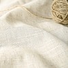 DOSLY IDÉES Farmhouse Linen Shower Curtain,Bowknot,Cotton Blend Fabric,Pleated Beige Stripe,Country