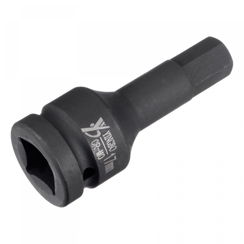 uxcell 17mm Impact Hex Bit Socket, 3/4" Drive 98mm Length