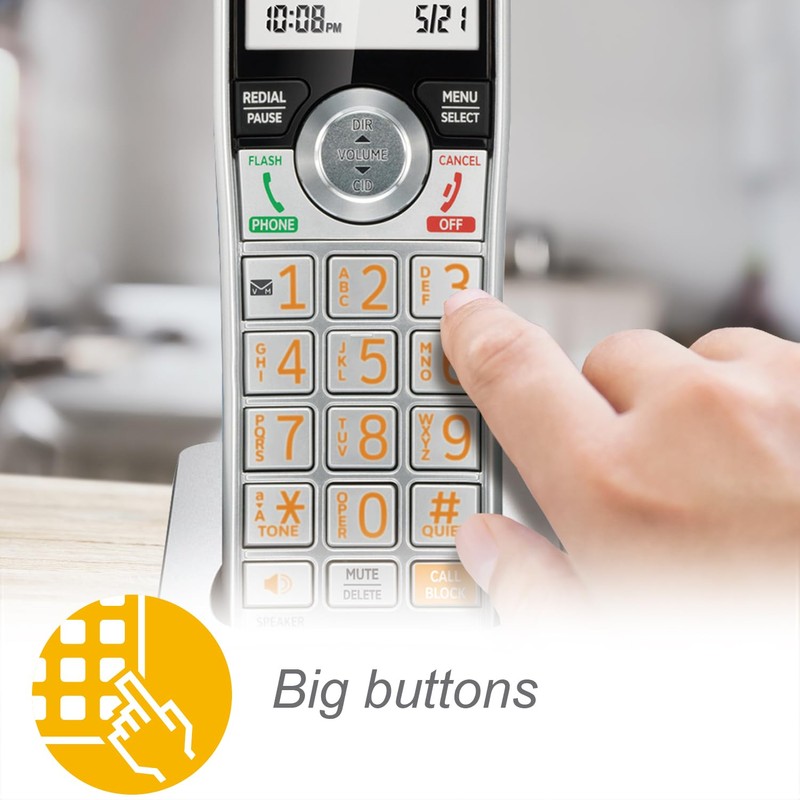 AT&T CL83407 DECT 6.0 4-Handset Cordless Phone for Home with