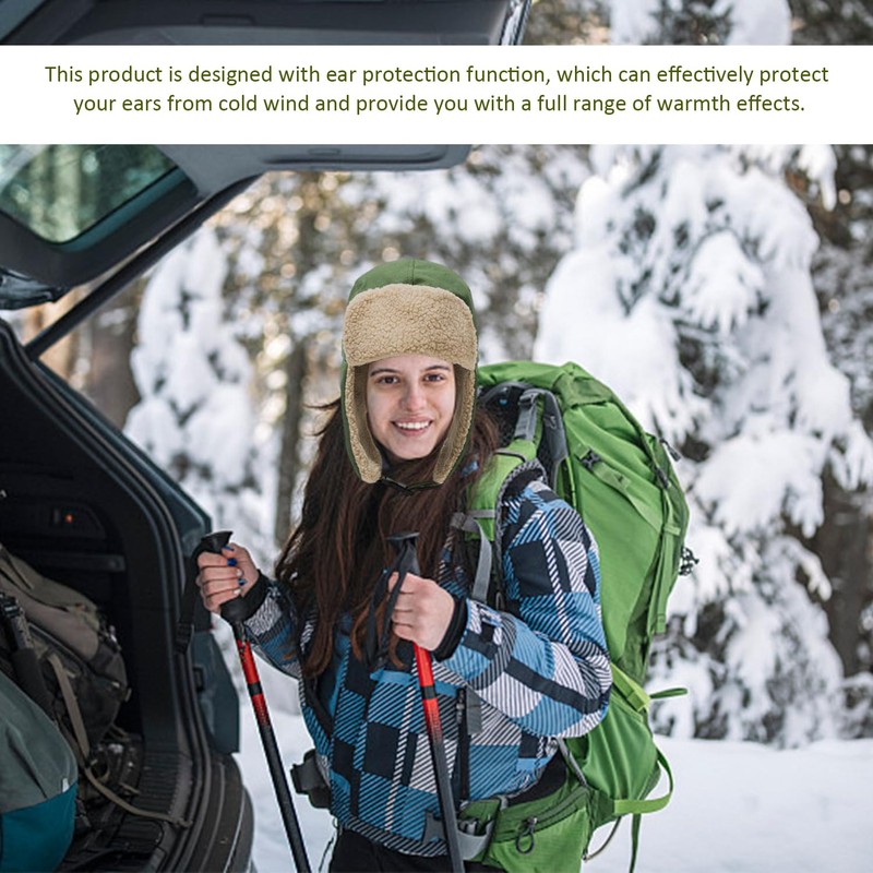 FDGGT 1 Piece Military Green Thermal Cotton Hat, Ear Protection
