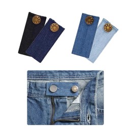 EKIND Adjustable Jeans Button Extenders Denim Waist Extender No-Sew Button Clasps for Men Women (4-Pack Mix) ﻿