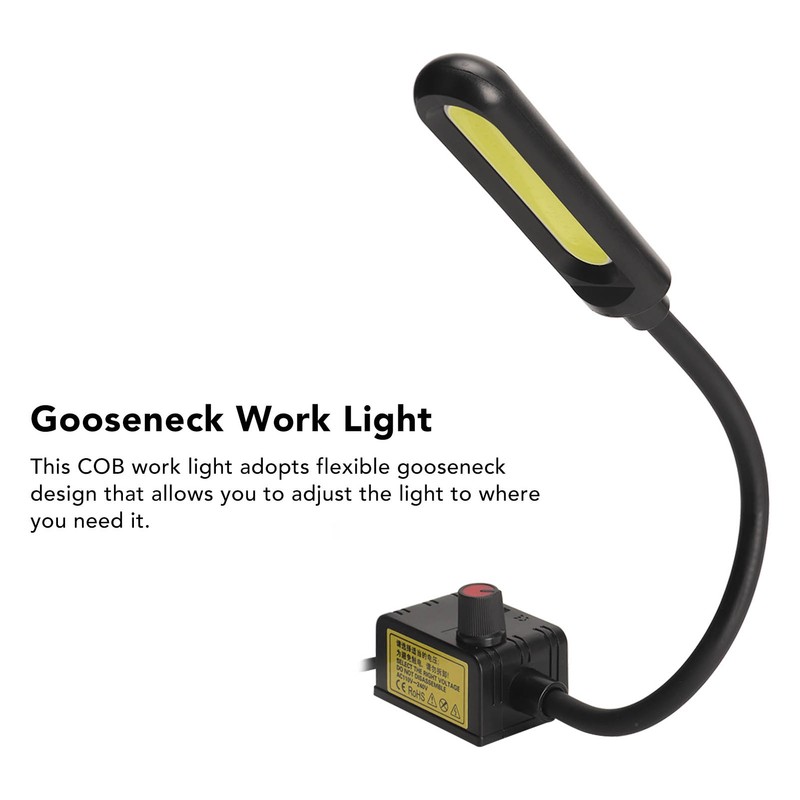 Magnetic Work Light Soft Gooseneck Knob Switch Magnetic Base Easy