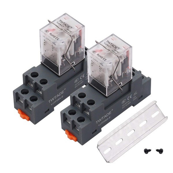 TWTADE/2PCS AC 24V Relay 10A Electromagnetic Power Coil Relay 10A