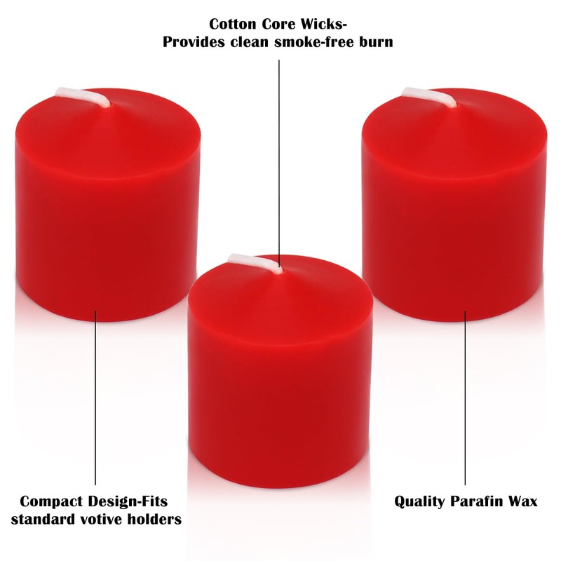 9-Pack 1.25-Inch Red Votive Candles, Unscented Small Tealight Candle for
