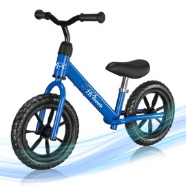 HAWEEK Toddler Balance Bike 12” No Pedal Training Bicycle for Kids 24 Months to 5 Years Tool-Free Adjustments Seat and Handlebar Best Gift for 2-5 Boys Girls (Blue)