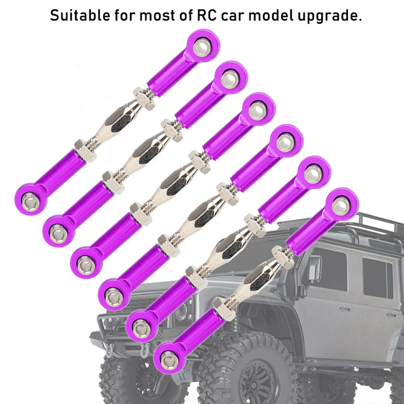 6Pcs Aluminum Alloy Adjustable Push RodsTurnbuckle Rod Linkage Accessories for