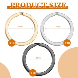 Arcjunys Key Rings Stainless Steel Key Ring Stainless Steel Round Small Key Rings Small Key Rings 20 mm Key Ring Key Ring for DIY Crafts Pack of 30