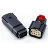 Molex 8 Pin Wire Connector, for Harley BLACK Waterproof, Sealed