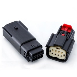 Molex 8 Pin Wire Connector, for Harley BLACK Waterproof, Sealed Kit, MX150 with CPA