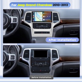 Hikity 8 Core 4+64G for Jeep Grand Cherokee 2010-2013 Android Car Stereo with Wireless Carplay, 9 Inch IPS Touchscreen Car Radio 59UI GPS Navigation WiFi 32EQ DSP Backup Camrea