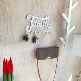 MGKolbe® Key Holder Wall Key Holder Modern for Home Decor Kitchen Decoration Empty Pocket Entrance Door Hangers Wall Keys Coat Hooks with Metal Hooks