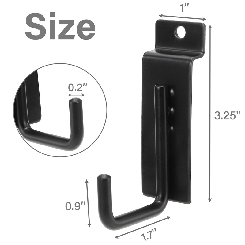 WRINGKIT 25 Pack Slatwall Hooks Hangers, Heavy Duty J Shaped