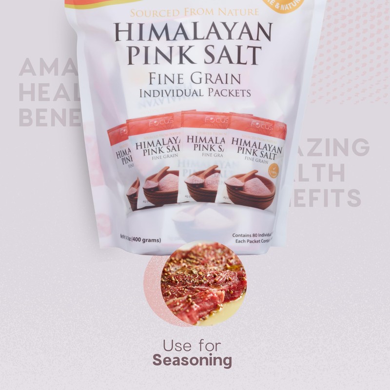 Focus Nutrition Himalayan Pink Salt 80 Single Serve Salt Packets