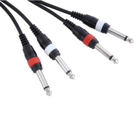 ah Cables KP1PPM4 Twin Instrument Cable 2 x 6.3 mm Jack Mono to 2 x 6.3 mm Jack Mono 1 m