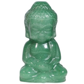 Nupuyai Green Aventurine Crystal Stone Lucky Baby Buddha Statue Ornament, Spiritual Healing Carved Stone Figurine Good Luck Home Office Decor